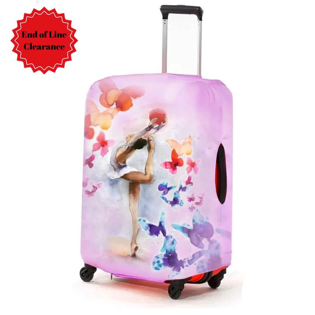 Luggage cover with Gymnast print